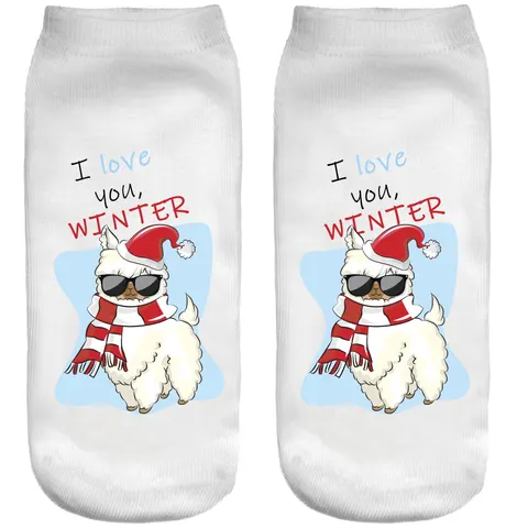 Stopki świąteczne I love you winter lama