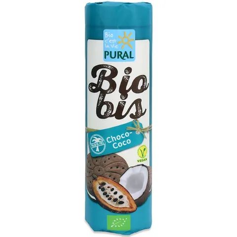 Ciastka Markizy Kakaowe z Kremem Kokosowym BIO 300 g Pural