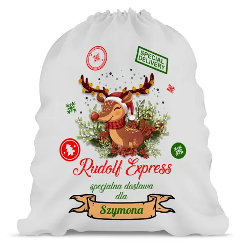 Worek na prezenty duży Rudolf express
