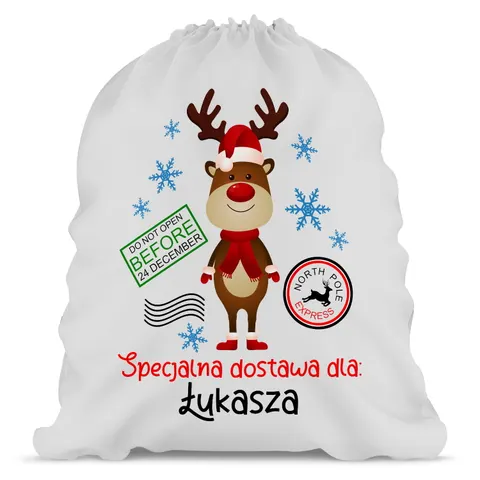 Worek na prezenty duży North Pole Express