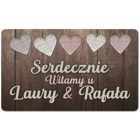 Wycieraczka pod drzwi 45x75 Serdecznie witamy serca