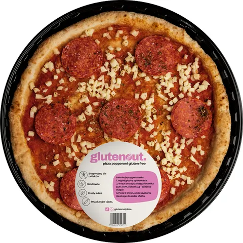 Pizza z Serem Mozzarella i Kiełbasą Pepperoni Bezglutenowa 330 g Gluten Out