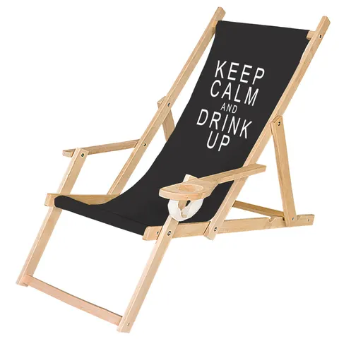 Leżak z uchwytem na napoje Keep calm