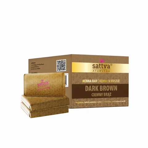 Henna Ciemny Brąz w Kostce ECO (3 x 80 g) 240 g Sattva (Ayurveda)