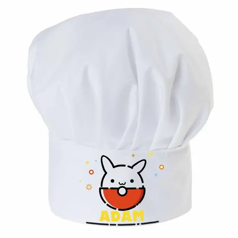 Czapka kucharska dziecięca Królik Pokeball