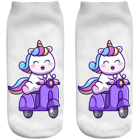 Śmieszne skarpetki damskie Stopki Driving Unicorn