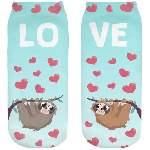 Śmieszne skarpetki damskie Stopki Leniwce love