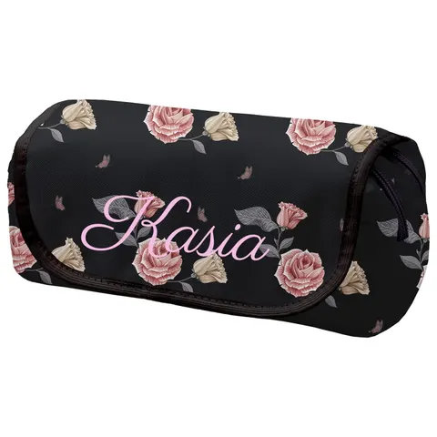 Piórnik szkolny personalizowany z klapką Róże