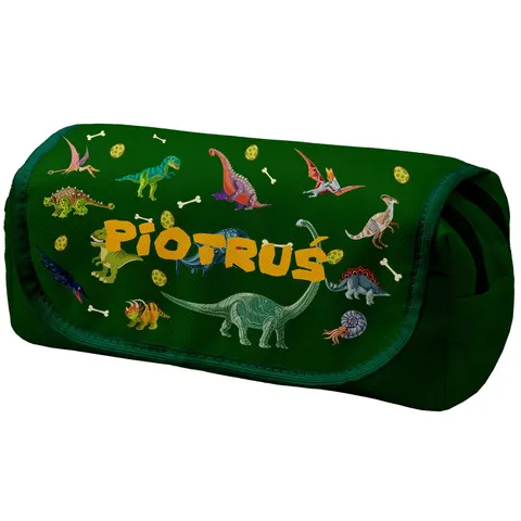 Piórnik szkolny personalizowany z klapką Dinozaur