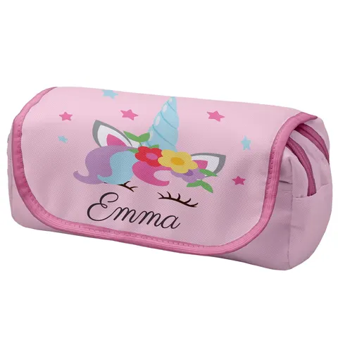 Piórnik szkolny personalizowany z klapką Unicorn