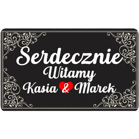 Personalizowana Wycieraczka pod drzwi 45x75 Czarna