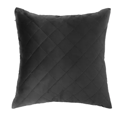Poduszka dekoracyjna velvet 45x45 cm pikowana czarna
