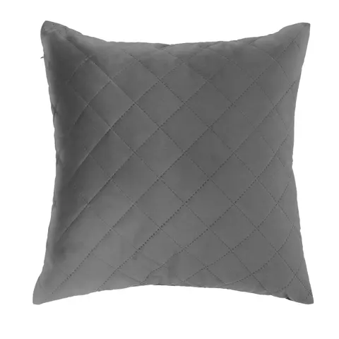 Poduszka dekoracyjna velvet 45x45 cm pikowana szara