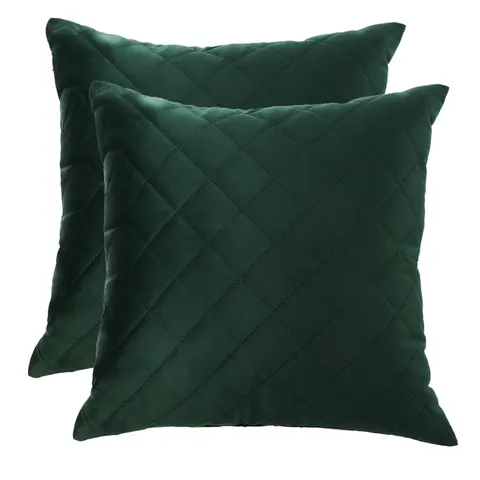 Poduszki dekoracyjne velvet 45x45 cm SET pikowany zielony