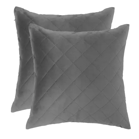 Poduszki dekoracyjne velvet 45x45 cm SET pikowany szary