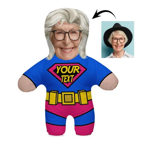 Poduszka lalka 3D z Twoim zdjeciem Super Babcia