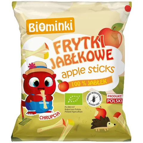 Frytki Jabłkowe Bezglutenowe BIO 40 g Biominki