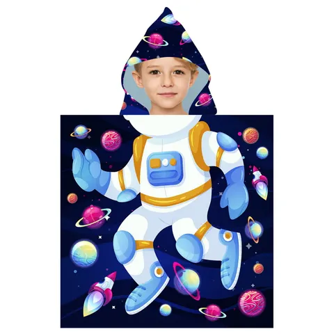 Ręcznik Ponczo kąpielowe z kapturem dla dzieci - ASTRONAUT