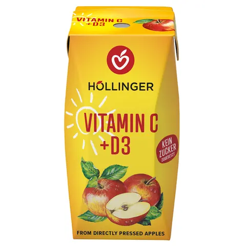 Nektar Jabłkowy z Witaminą C i D Bez Dodatku Cukrów 200 ml Hollinger