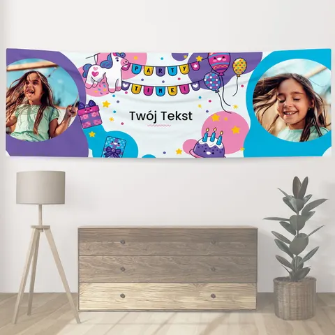 Personalizowany baner na urodziny 300 x 100 cm Party Time