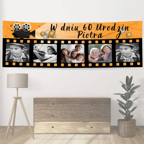 Personalizowany baner na urodziny 300 x 100 cm Film