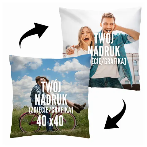 FOTO PODUSZKA ze Zdjęciem | 40 x 40 Dwustronna