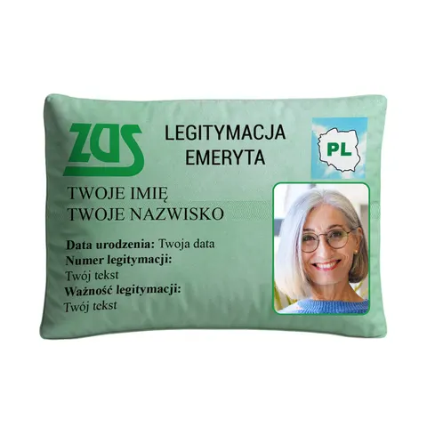 Poduszka Emeryta 60x40 cm ze zdjęciem na Emeryturę
