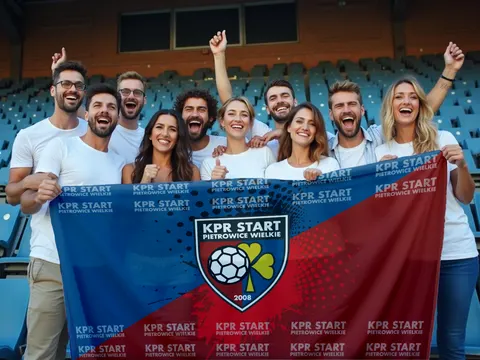 Flaga klubowa KPR START Pietrowice Wielkie – Logo Power