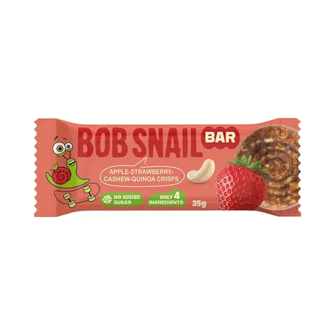 Baton Jabłko - Truskawka - Orzechy Nerkowca Bez Dodatku Cukrów 35 g Bob Snail