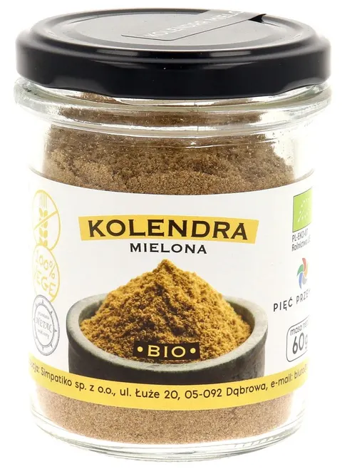 Kolendra Mielona Bezglutenowa BIO 60 g Pięć Przemian