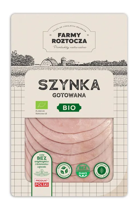 Szynka Gotowana Plastry BIO 100 g Farmy Roztocza (z Półki)