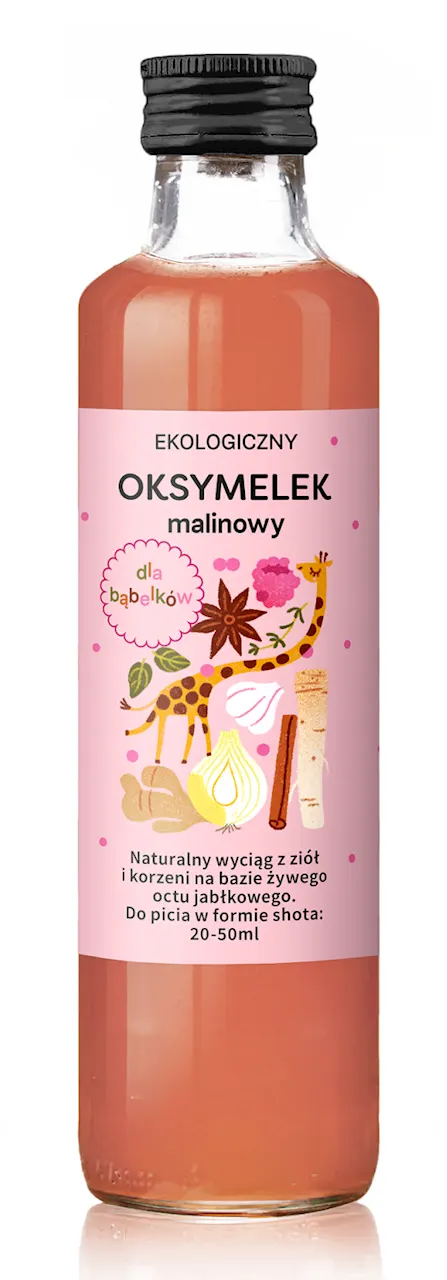 Oksymelek Malinowy Dla Bąbelków BIO 250 ml Delikatna