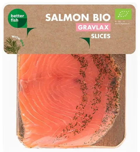 ŁOSOŚ ATLANTYCKI PLASTRY GRAVLAX Z KOPREM BIO 100 g - BETTER FISH