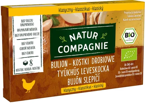 BULION - KOSTKI DROBIOWE BEZ DODATKU CUKRÓW BIO 88 g - NATUR COMPAGNIE