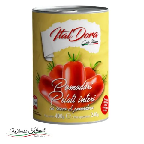 Pomidory Pelati całe bez skórki Ital Dora 400g