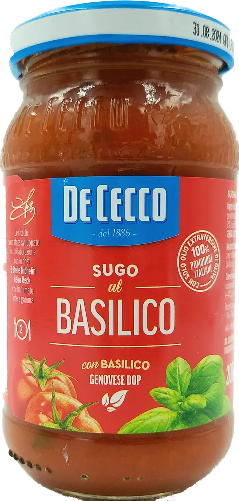 Sos Pomidowowy z Bazylią DECECCO 200 g