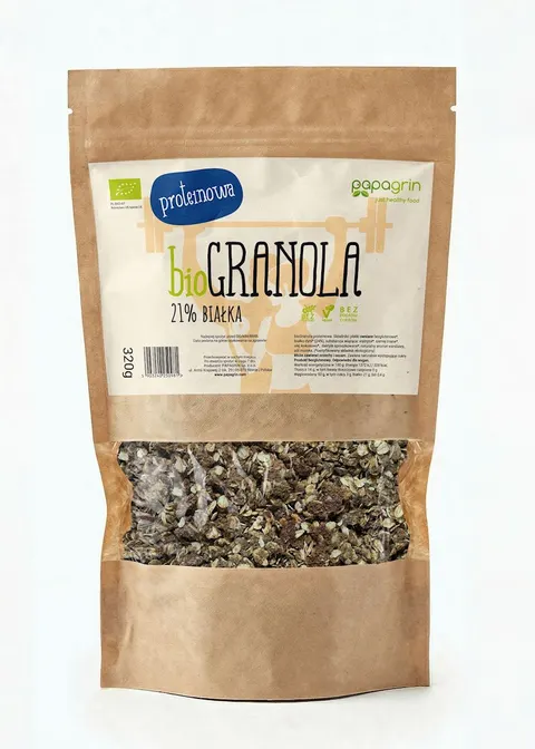 Granola Proteinowa bez Dodatku Cukrów BIO 320 g Papagrin