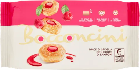 Ciastka z nadzieniem malinowym Bocconcini Vicenzi 90 g