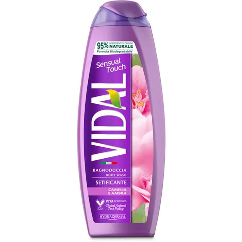Żel pod prysznic Zmysłowy Dotyk z dodatkiem kamelii i bursztynu Camelia e Ambra VIDAL 500ml