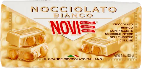 Czekolada biała z całymi orzechami NOVI Nocciolato 130g