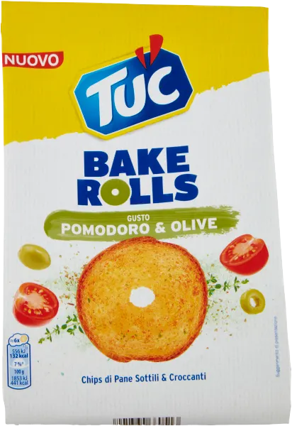 Krakersy BAKE ROLLS al Gusto Pomodoro e Olive TUC 150 g