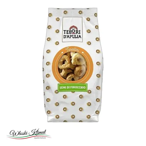 Precelki z nasionami kopru włoskiego Tarallini Semi di Finocchio TESORI D'APULIA 200g