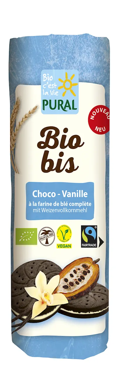 Ciastka Markizy Kakaowe z Kremem Waniliowym Fair Trade BIO 320 g Pural