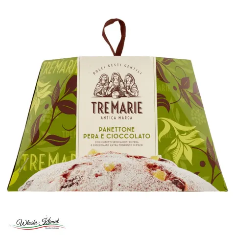 Babka Panettone z czekoladą i gruszką Pera e Cioccolato TRE MARIE 900g