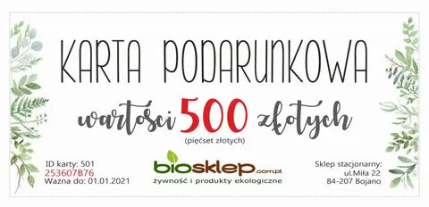 Karta podarunkowa - 500 zł