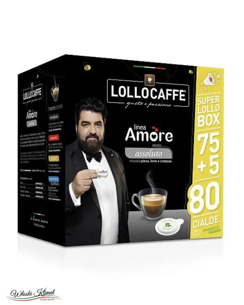 Kawa w saszetkach linea Amore assoluto LOLLOCAFFE (75+5) 80szt