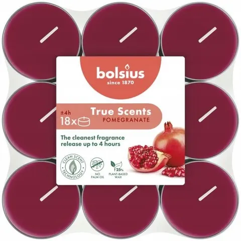 Bolsius True Scents Granat podgrzewacze zapachowe 4 godzinne - 18 sztuk
