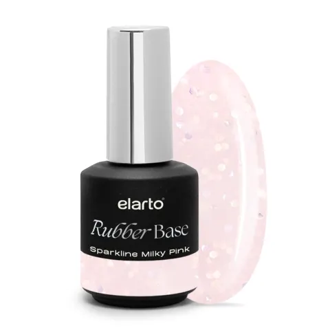 Elarto Baza hybrydowa Rubber Base Sparkline Milky Pink 15ml