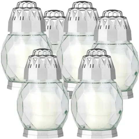 Bolsius Diamond Srebro przezroczysty lampion 6 sztuk