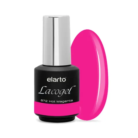 Elarto Lakier hybrydowy Lacogel Hot Magenta nr 672S 7ml